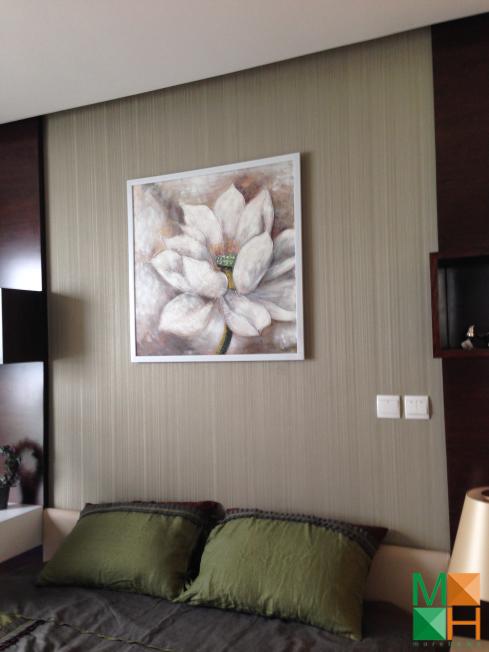 Thi công giấy dán tường phòng ngủ căn hộ mẫu imperia garden